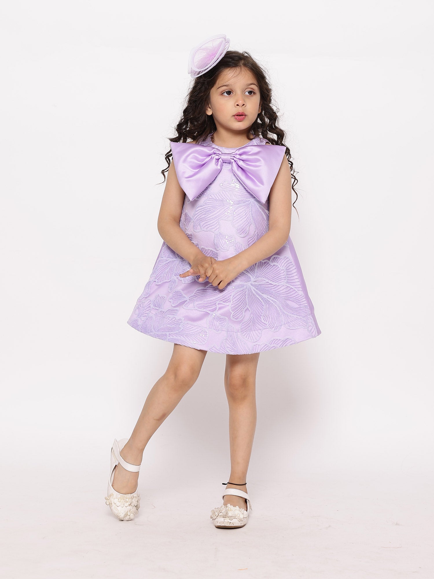 JANYAS CLOSET Elegant Lilac Butterfly Dress