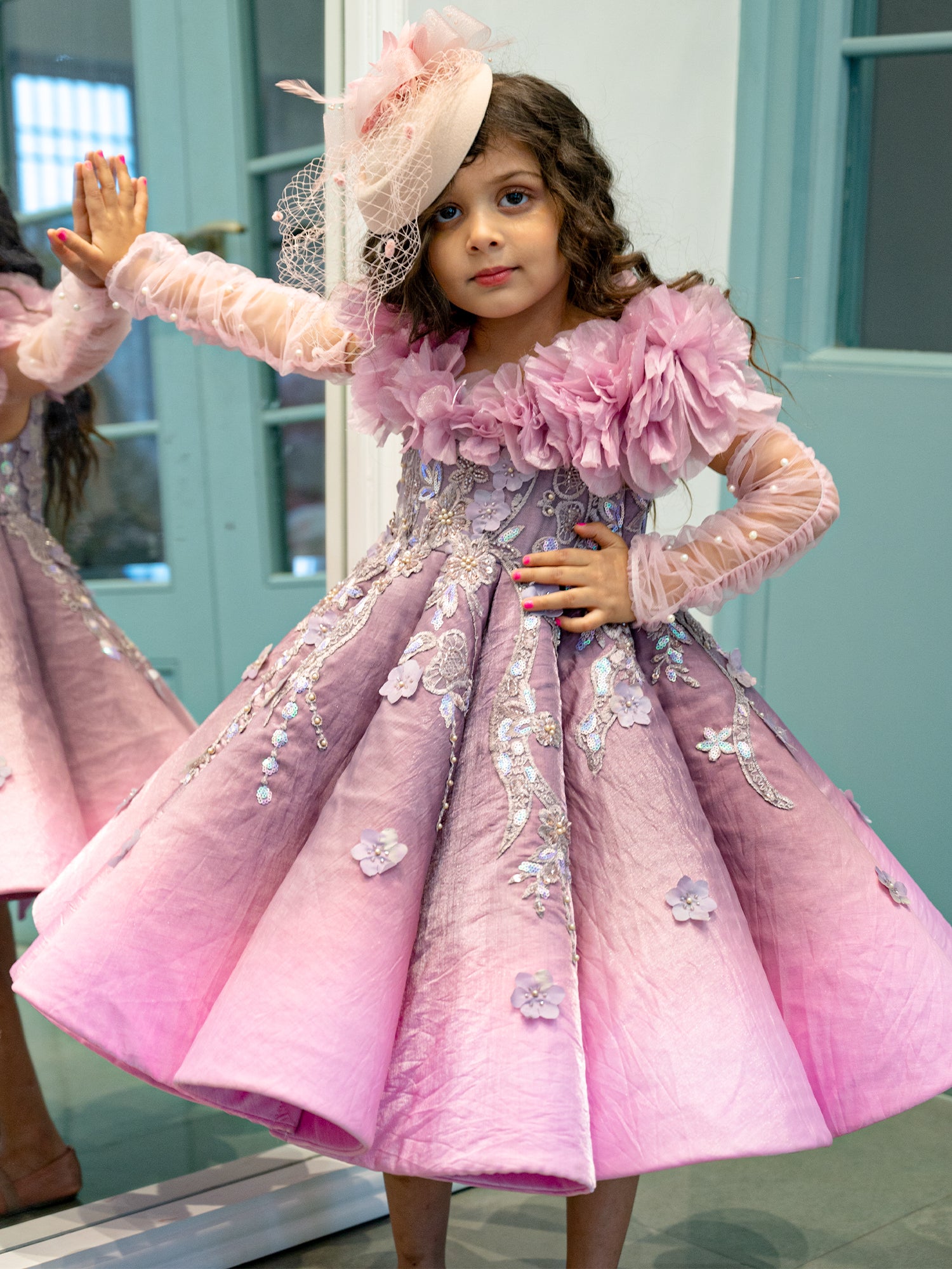 Kendell Barbie Embroidered World Dress With Hair Accessory