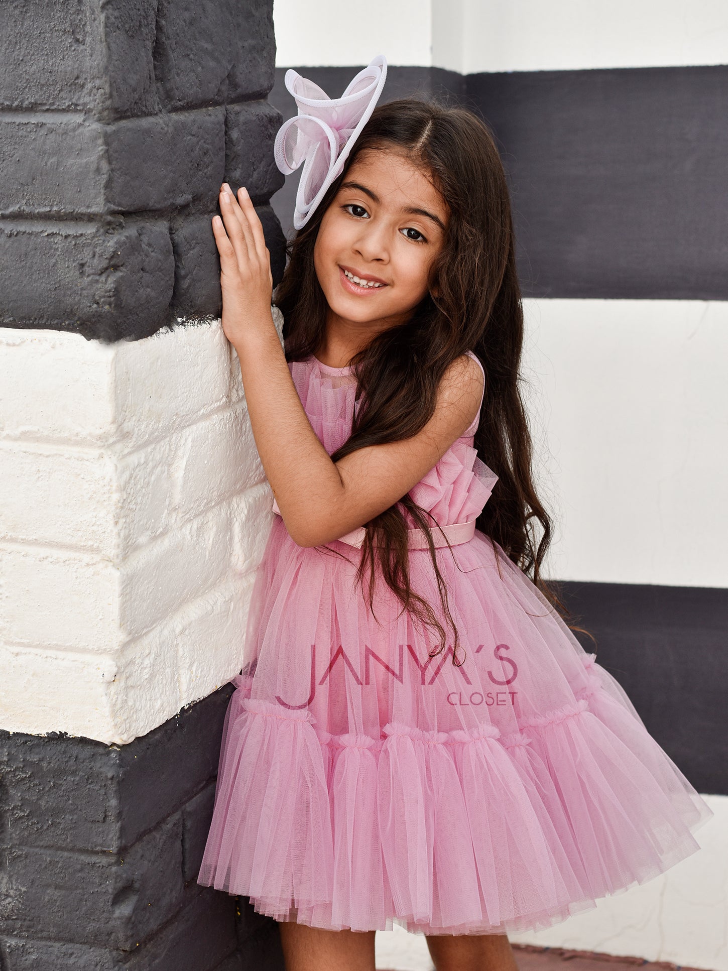Tiana Mauve Pink Dress With Hair Accessory