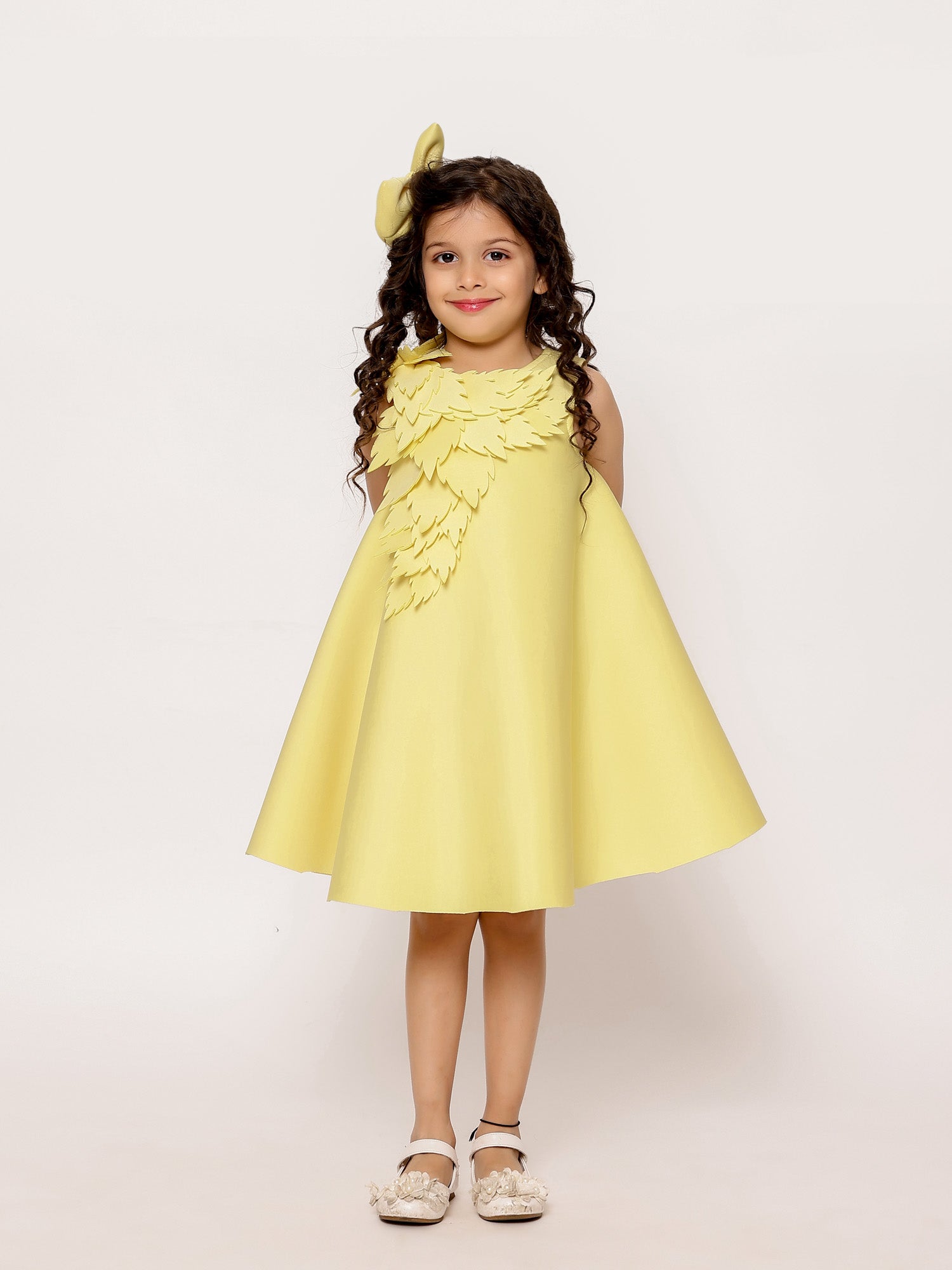 JANYAS CLOSET Yellow Aster Neoprene Dress