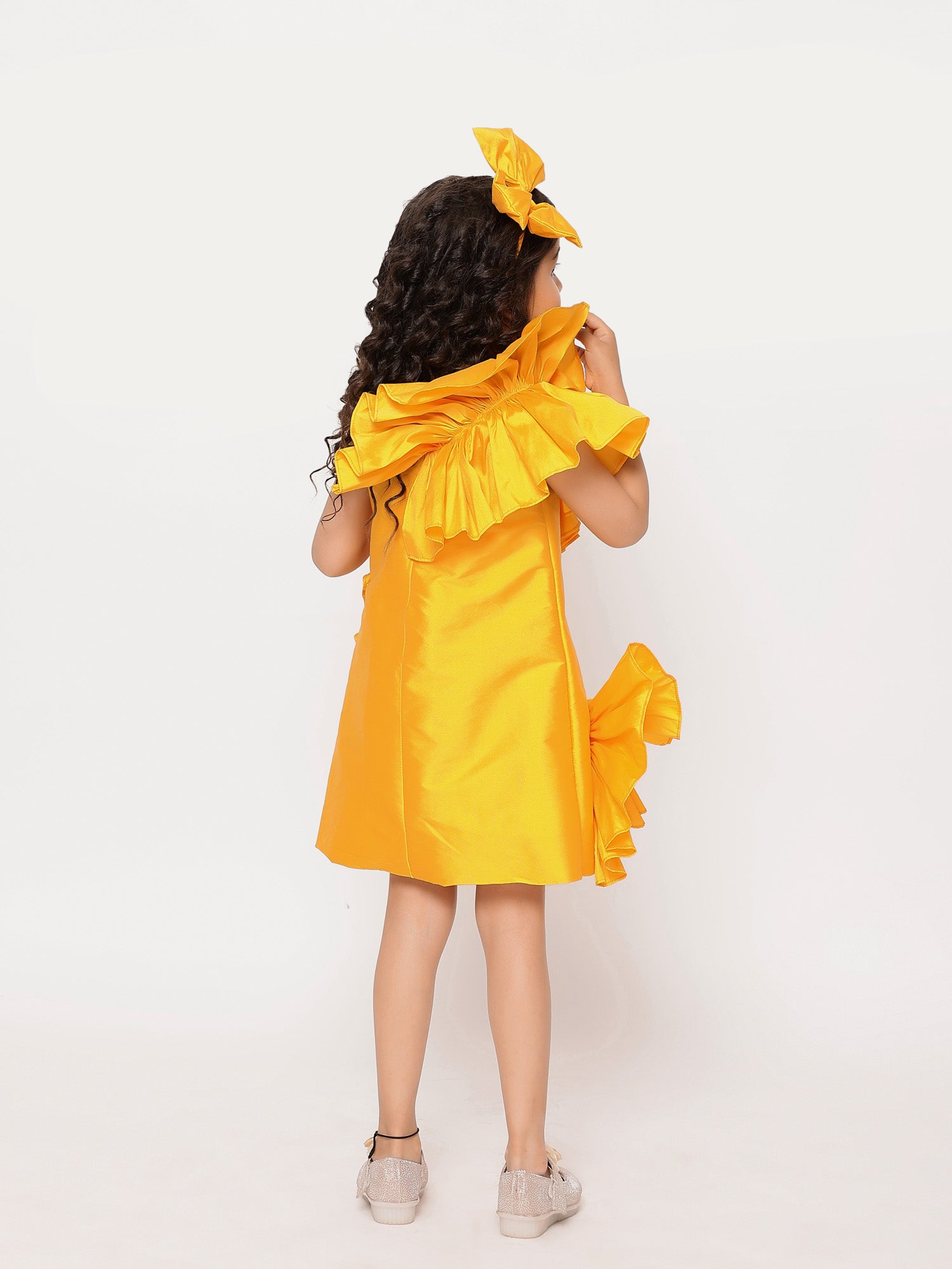 JANYAS CLOSET Yellow Sunshine Ruffled Twirl Dress