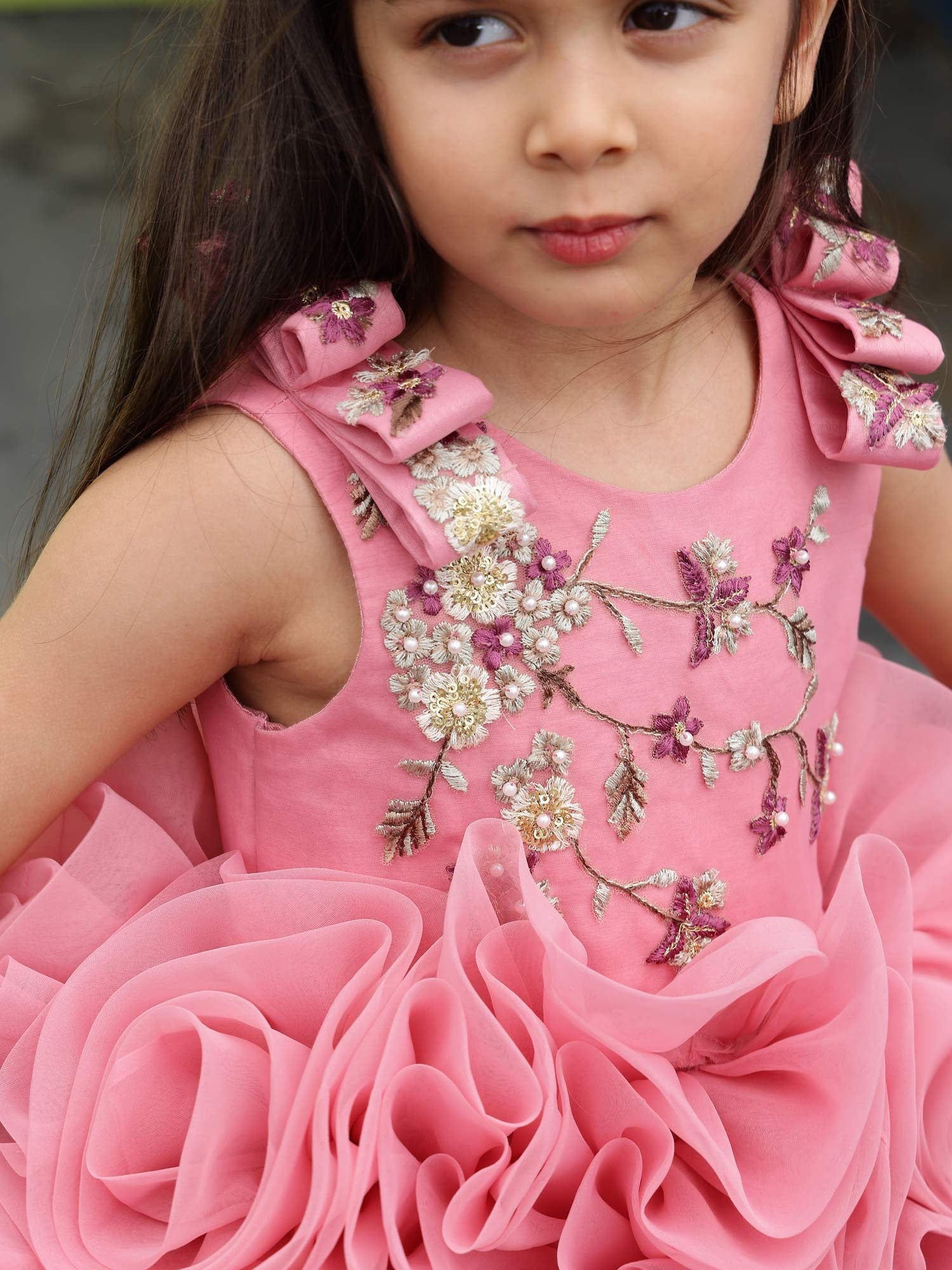 Pre-order: Mauve Rosen Birthday Dress With Hair Accessory