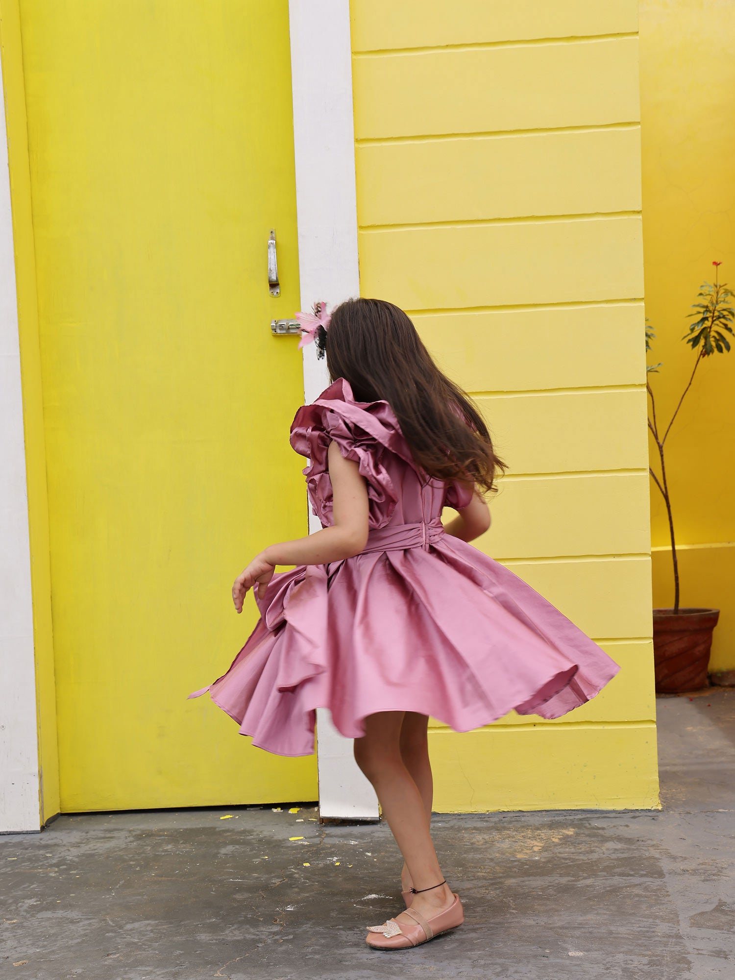 Pre- Order: Orchid Mauve Ruffled Prom Party Girl Dress