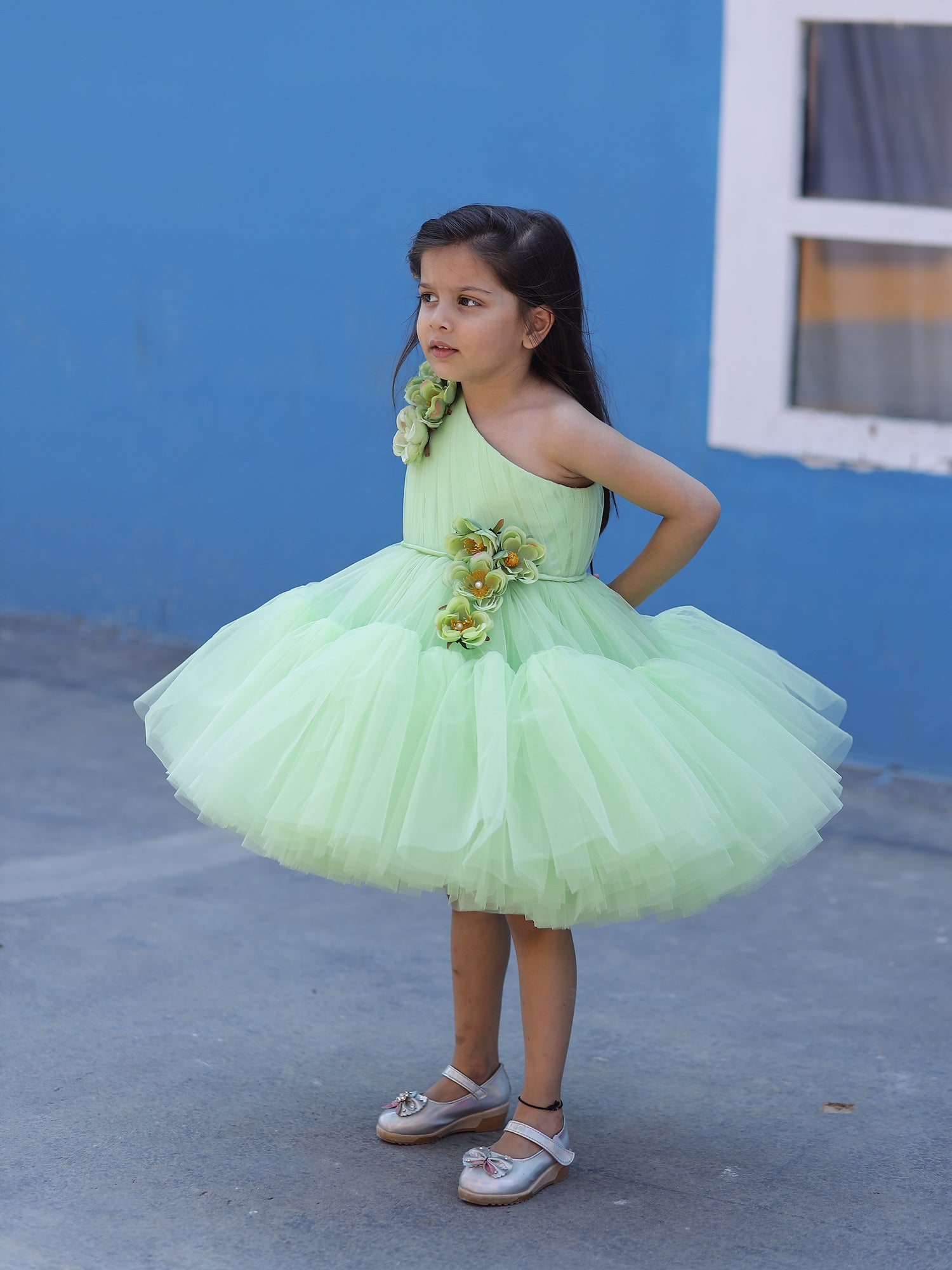 Pre-order: Janyas Closet Green Frilly Fern Birthday Party Dress