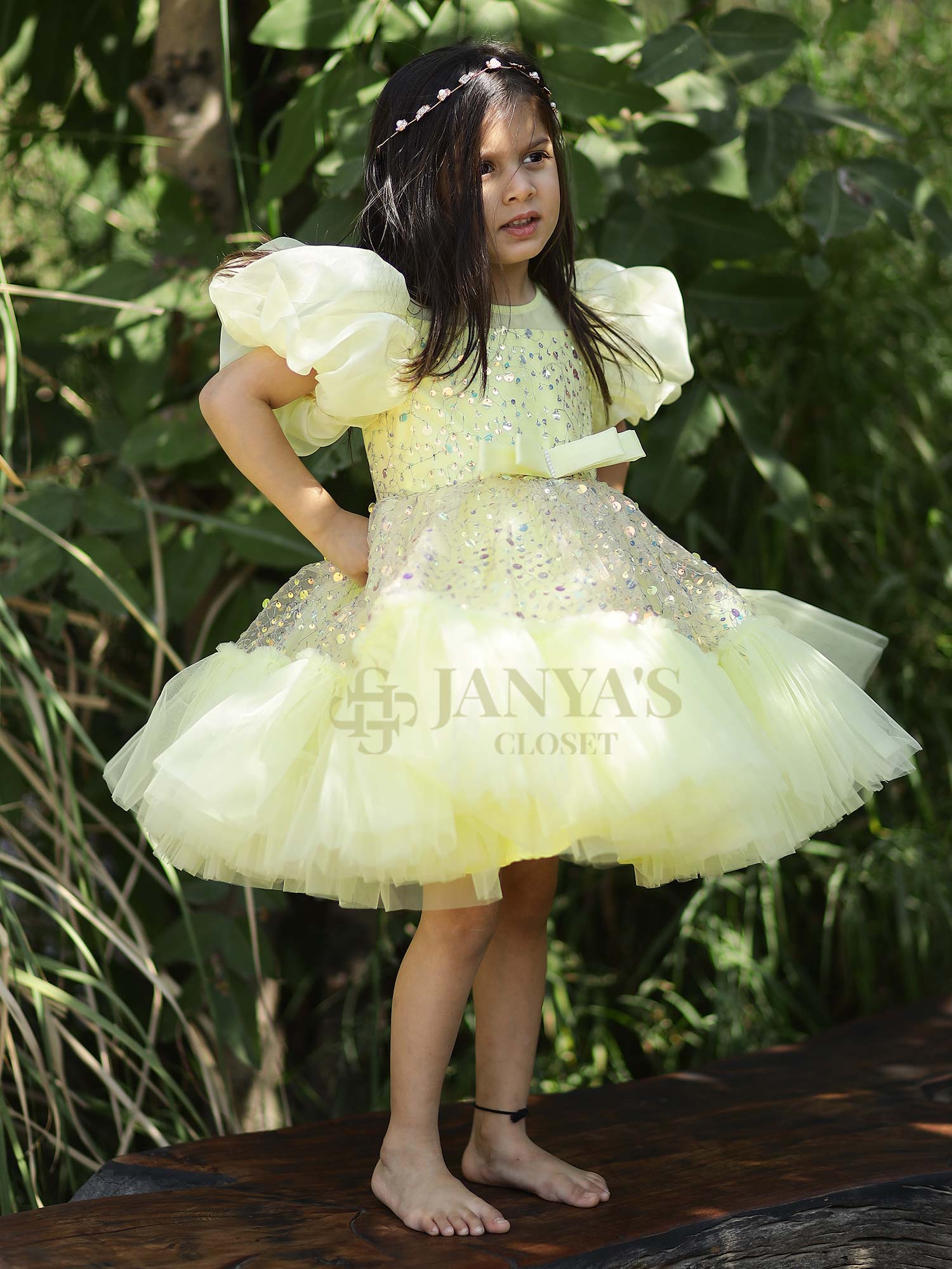Pre Order : Sequence Sienna Birthday Party Dress With Hair Pin
