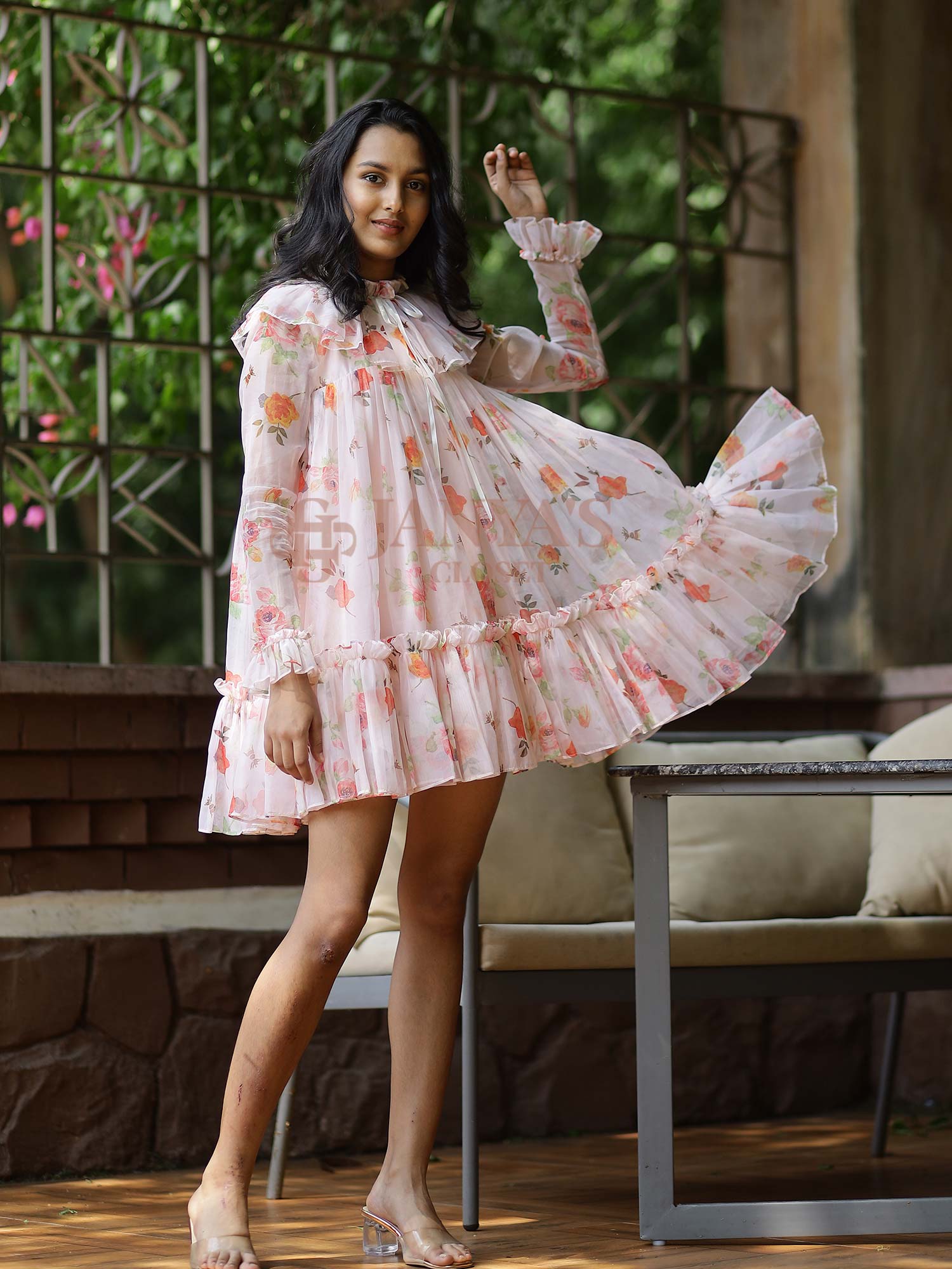 Dolce Floral Digital Print Party Dress For Girls