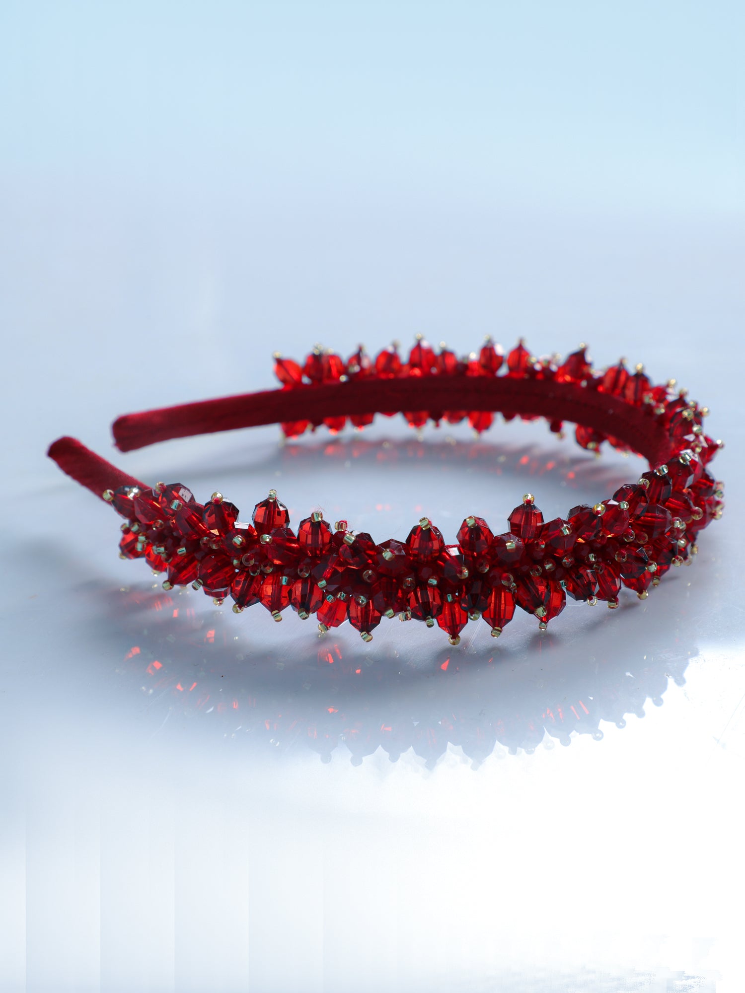 Red Crystal Beaded Headband