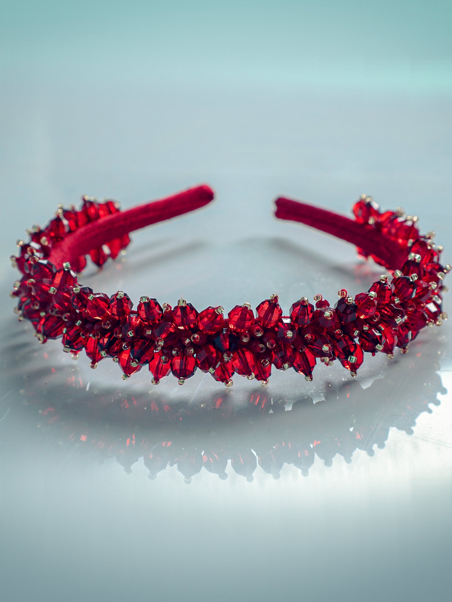 Red Crystal Beaded Headband