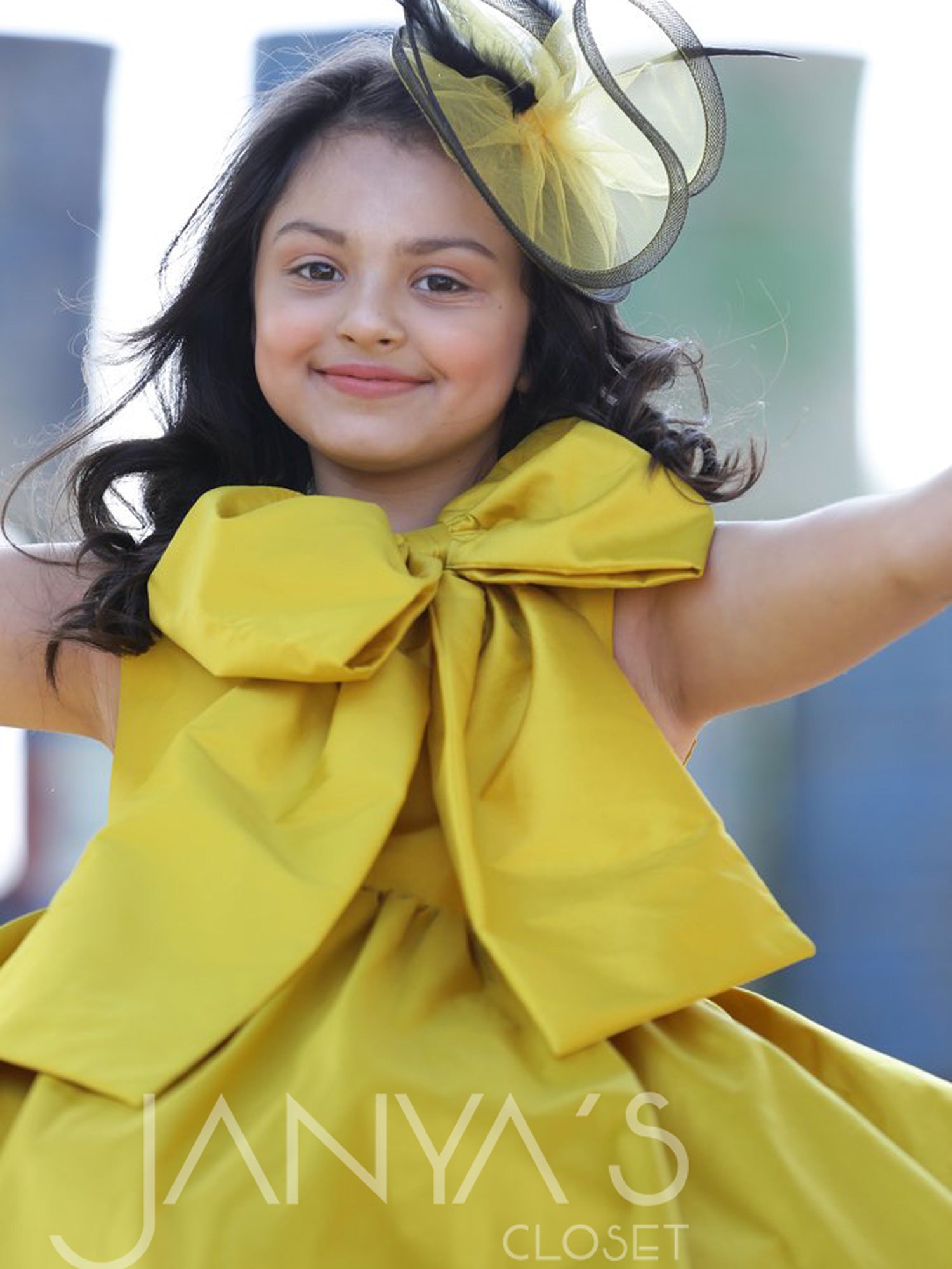Pre-order: Yellow Taffeta Bow Dress