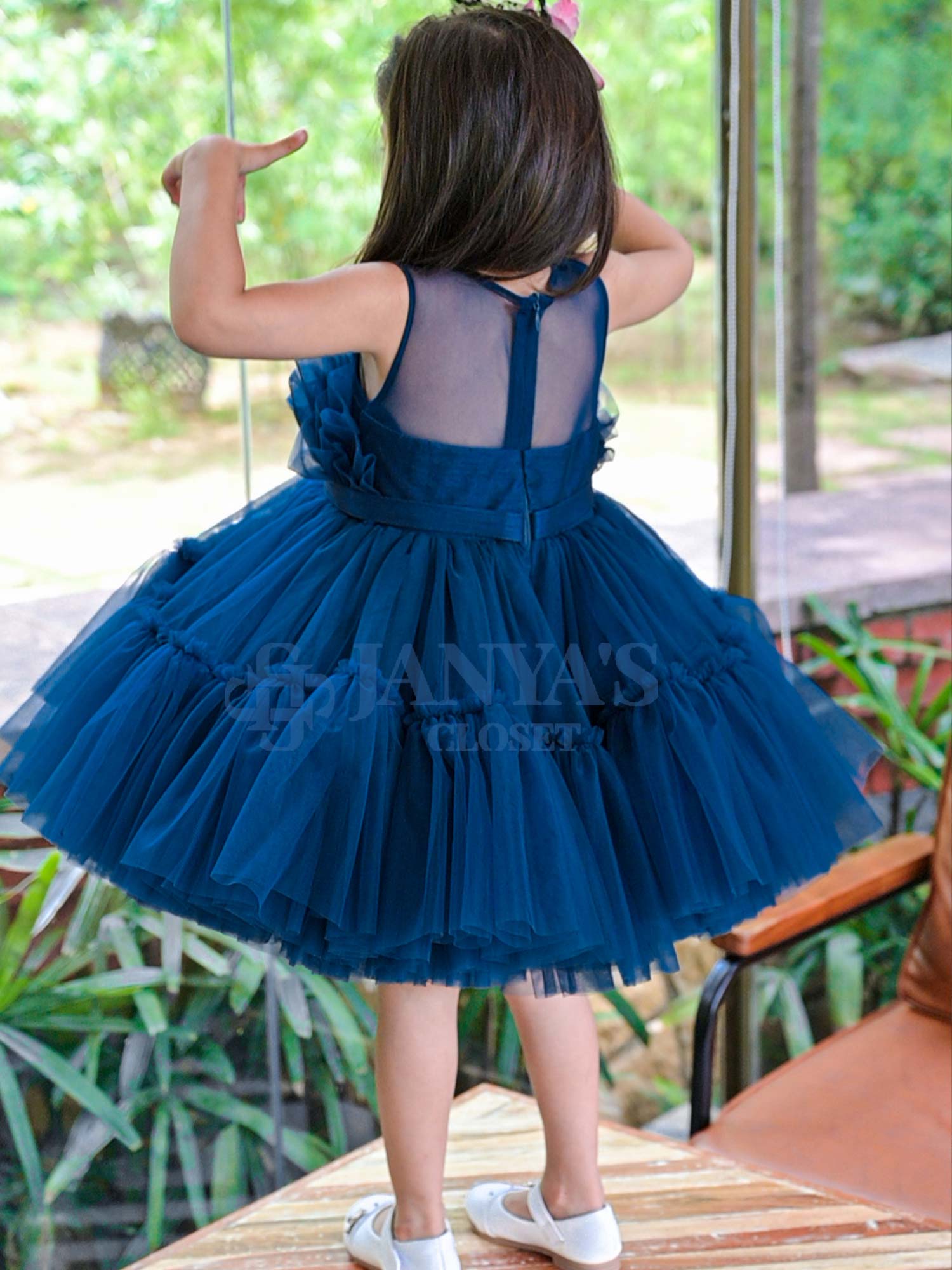 Pre Order: Tiana Teal Blue Dress With Hair Pin *