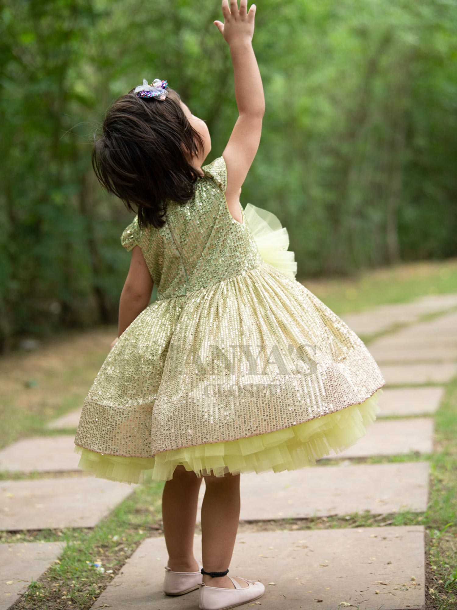 Pre Order: Shaded Glitter Birthday Party Dress With Hair Pin *