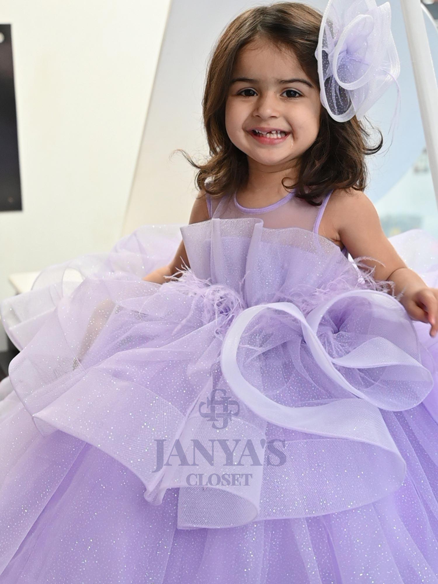 Dazzling Dream Lilac Gown With Hair Pin