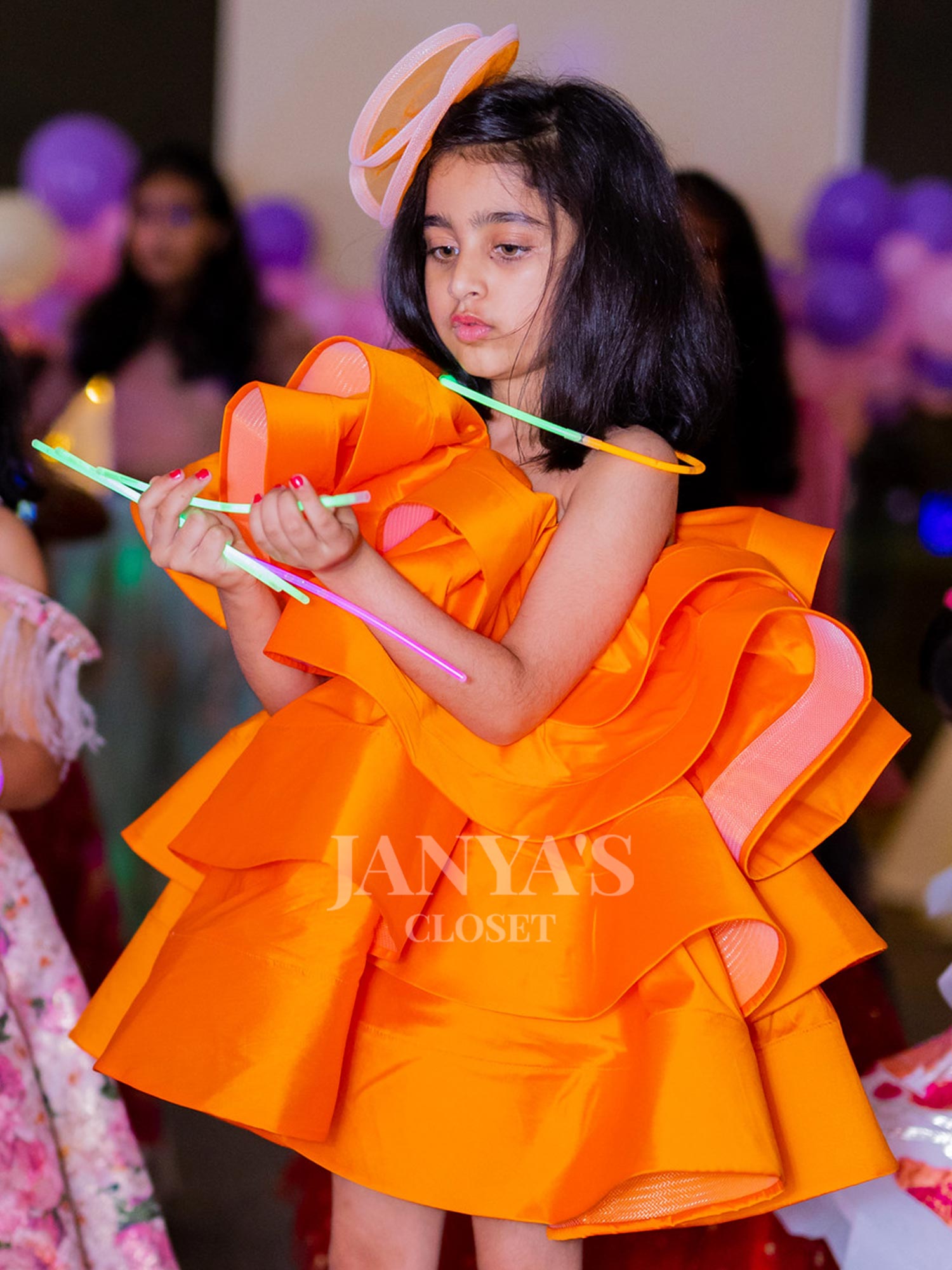 Orange Ruffled Dress
