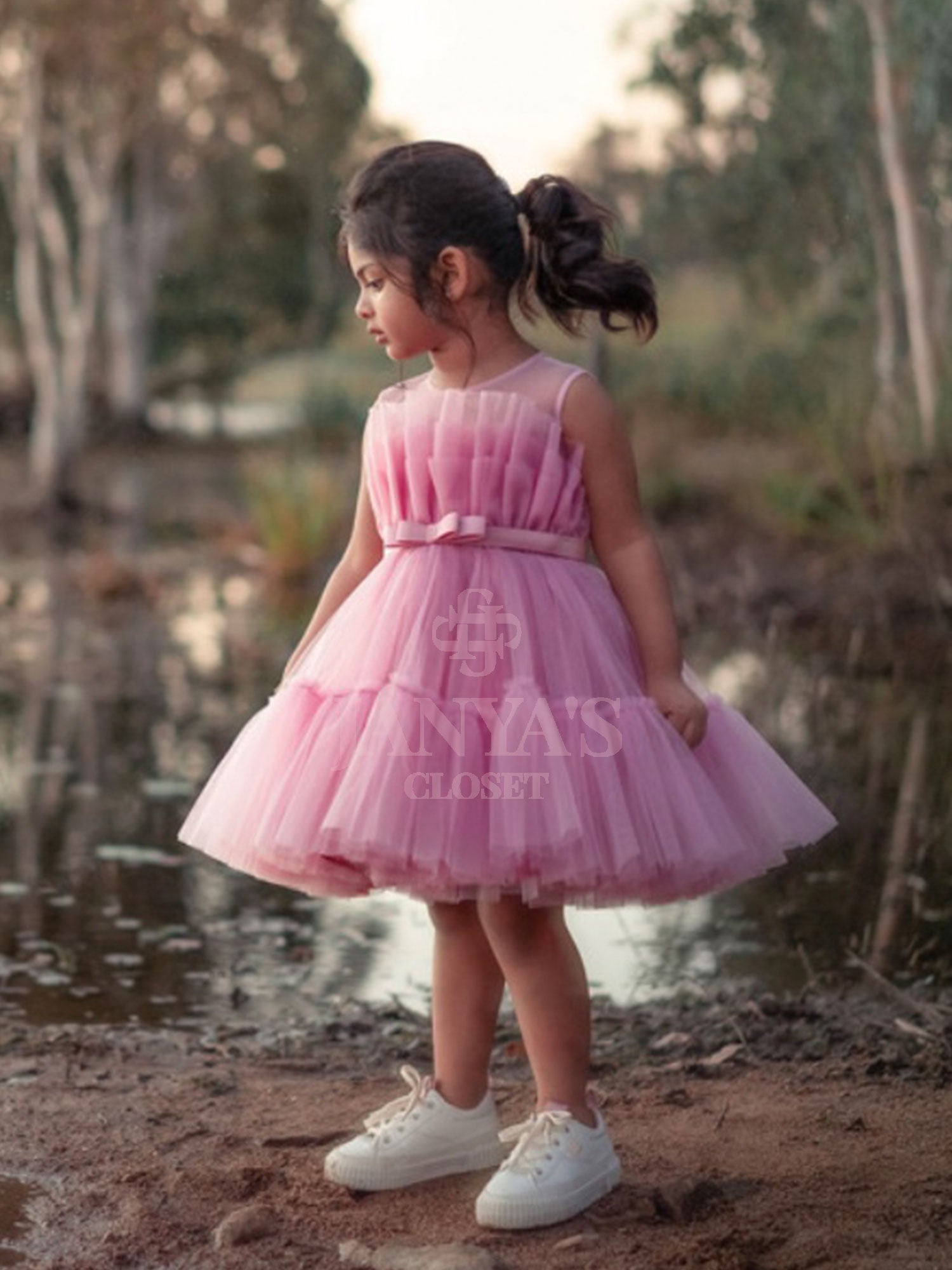 Pre Order: Tiana Mauve Pink Dress With Hair Accessory