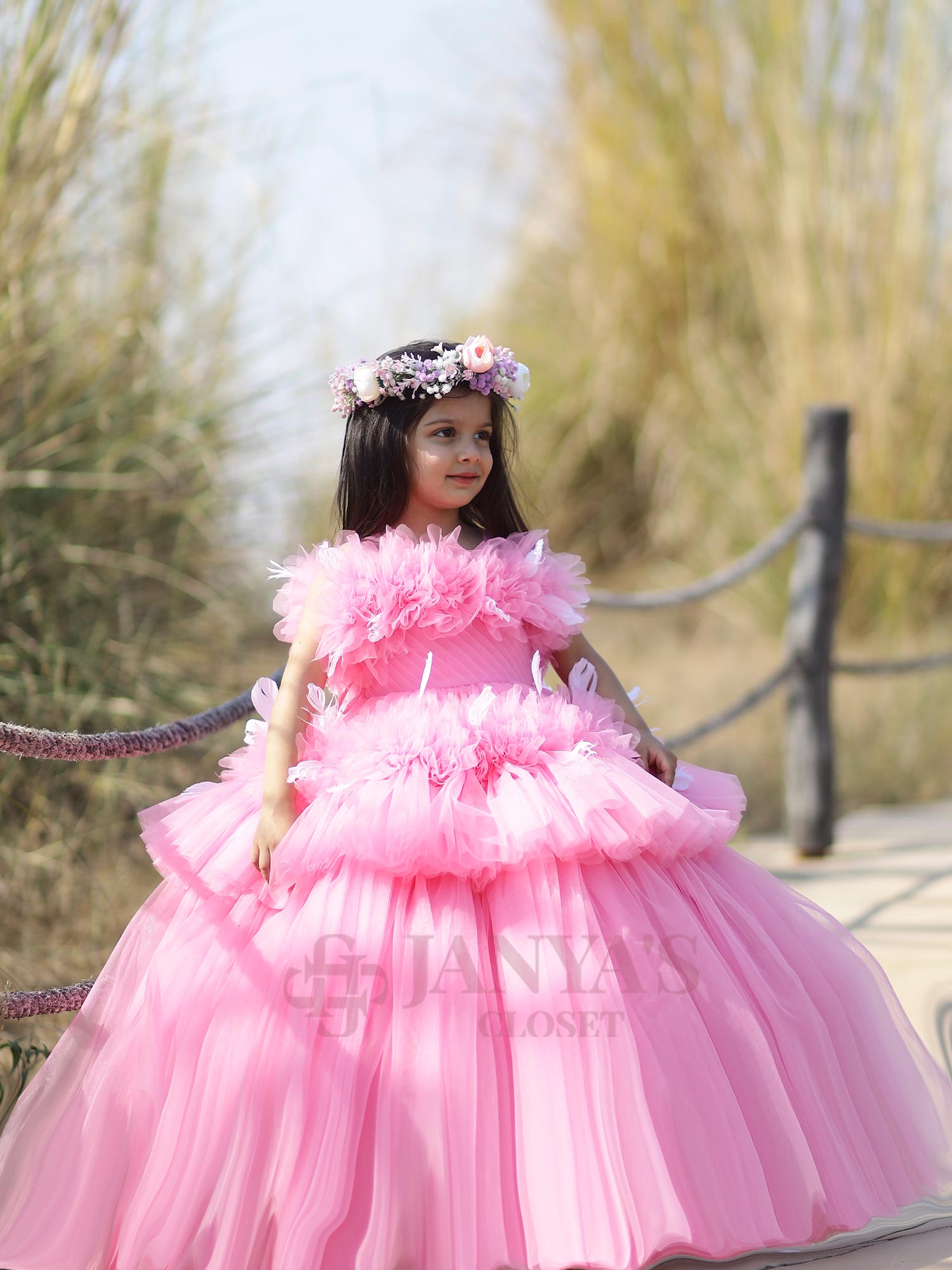 Pre Order : Princess Dreamer Dress With Feathers And Hair Pin *